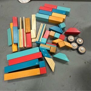 Tegu Wood Kids Magnetic Toy Building Blocks Lot of 60+ Learning Toys